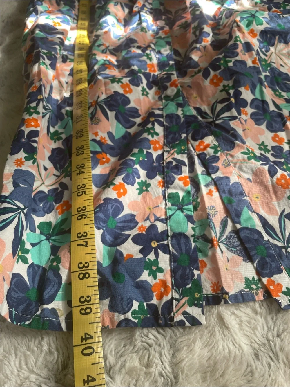 Aviier Women’s Floral Button-Front Robe (nightgown)- Navy, Pink & Green XL